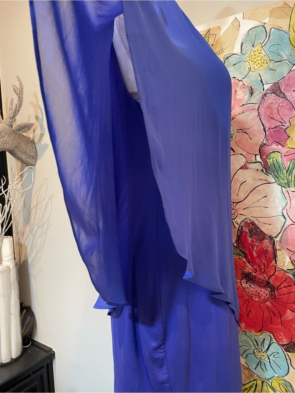 bebe Bright Royal Blue Flowy fully lined asymmetrical size XL - Picture 6 of 6